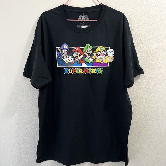 NWT “Super Mario” XL Tshirt Luigi Wario Waluigi Nintendo Arcade Retro Video Game - Picture 2 of 3